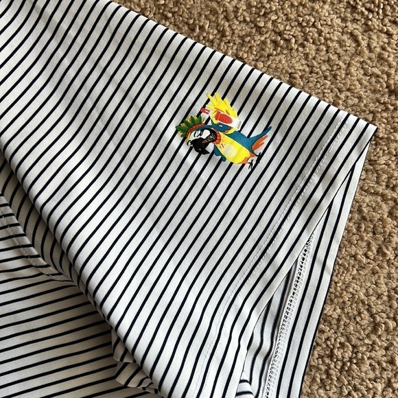 Greyson Ohoopee Striped White Navy Golf Polo - Picture 6 of 8
